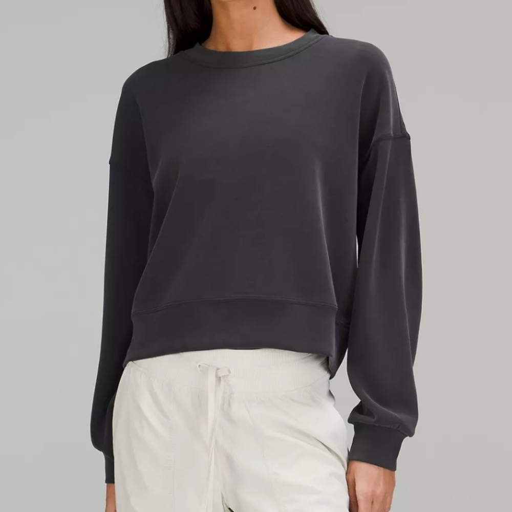 Lululemon Softstreme Perfectly Oversized Cropped Crew - Black (2)